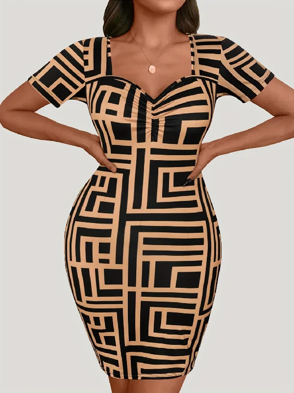 Deal of the Day off-shoulder dressPlus Size Sweetheart Neck Short Sleeve Mini Dress