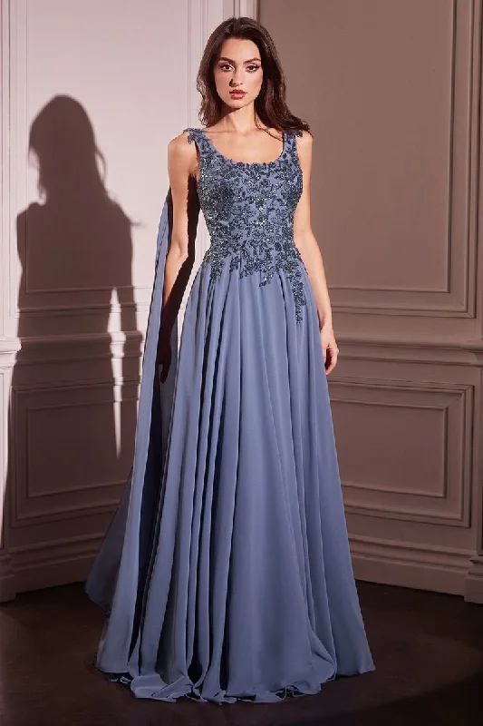 Unbeatable Prices party dressCinderella Divine CDS509 Long Evening Gown A Line Cape Formal Dress