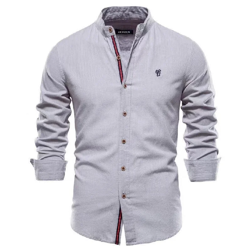 Men's Cotton And Linen Casual Long Sleeve Shirt