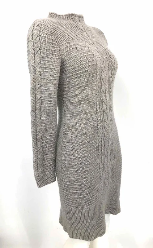 PAUL COSTELLOE Gray Wool Blend Textured Mock Neck Size SMALL (S) Dress