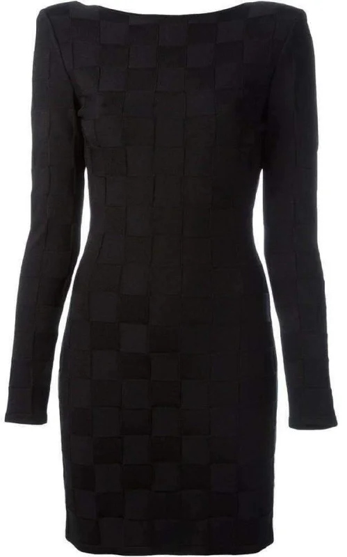 Anniversary Sale party dressCheck Jacquard Deep V-Back Dress