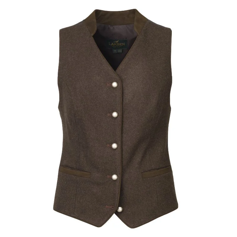 New Arrival slim fit coatLaksen Linz Loden Ladies Merino Vest - Brown