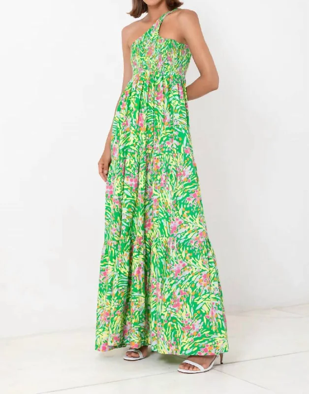Clearance Sale tiered dressCentred One Shoulder Maxi Dress In Ischia