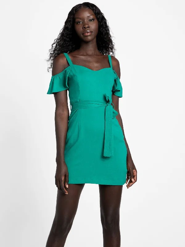 Incredible Offers sleek midi dressZelma Off-Shoulder Dress