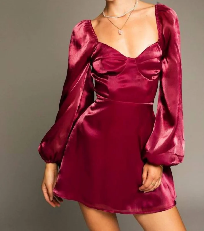 Extra Discounts lace-up dressDon't Be Changed Dress In Wine