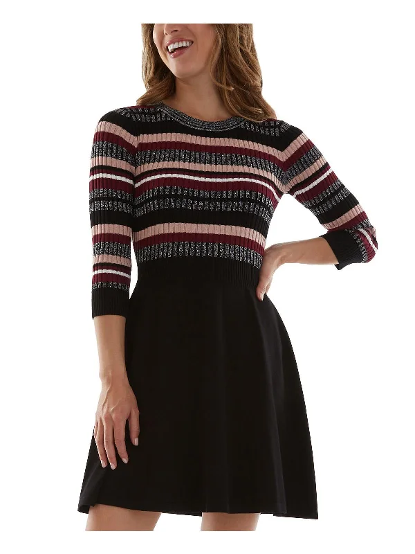 Deal Frenzy stylish dressJuniors Womens Metallic Ribbed Sweaterdress