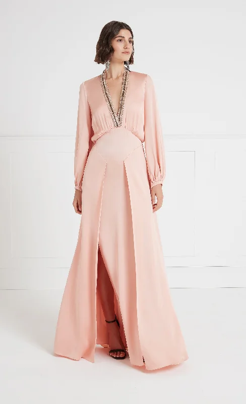Daily Deals Nina Sleeved Gown - Tuscan Peach