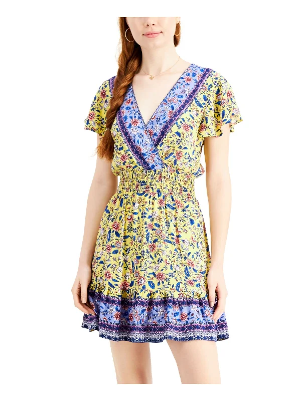 Savings Bonanza BEBOP Womens Flutter Sleeve Surplice Neckline Dress