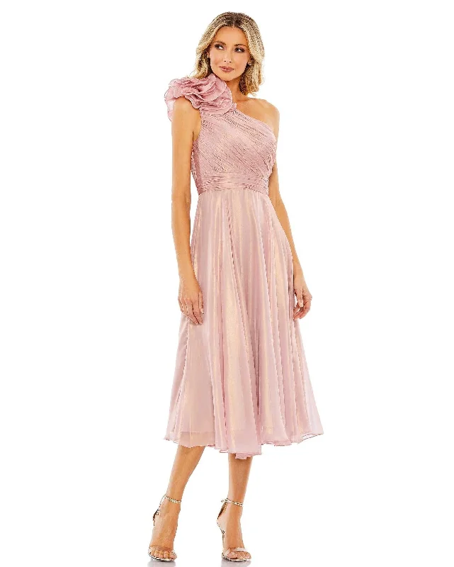 Weekend Special knit dressMac Duggal 70173 One Shoulder Tea Length Dress