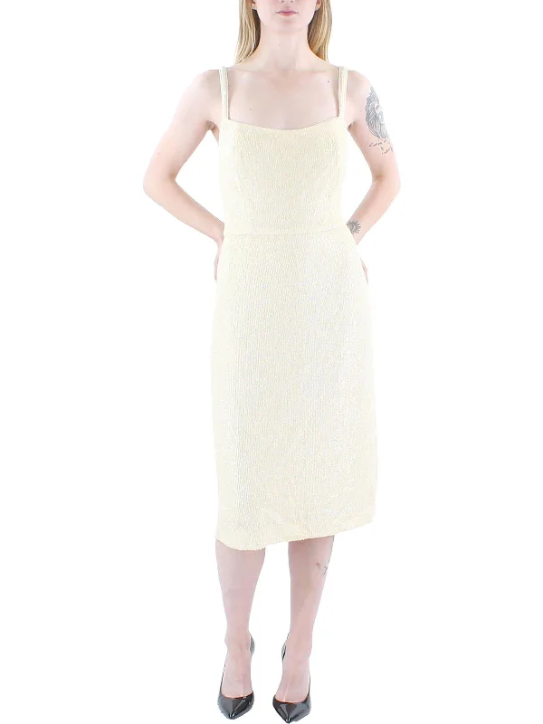 New Deals flowy evening dressWomens Sequined Knee Cocktail and Party Dress