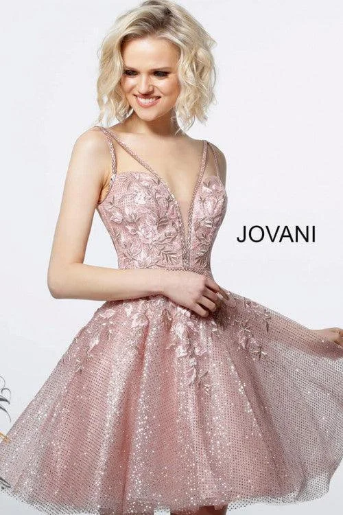 Weekend Deal form-fitting dressJovani 3654 Spaghetti Strap Short Cocktail Dress