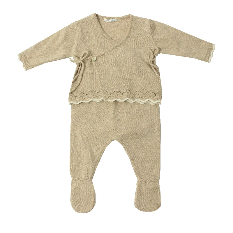 Savings Event formal dressBeige Knit Footie