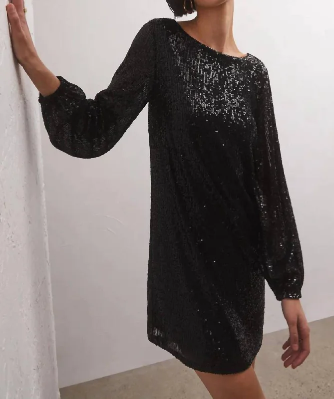 Andromeda Sequin Mini Dress In Black