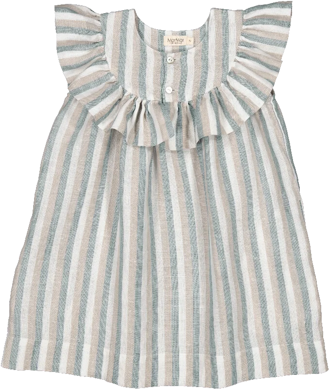 Dusty blue stripe drussa dress by Marmar