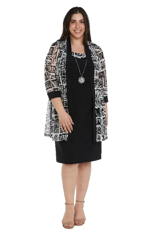 Super Sale casual shift dressR&M Richards 7923W Plus Size Short Jacket Dress