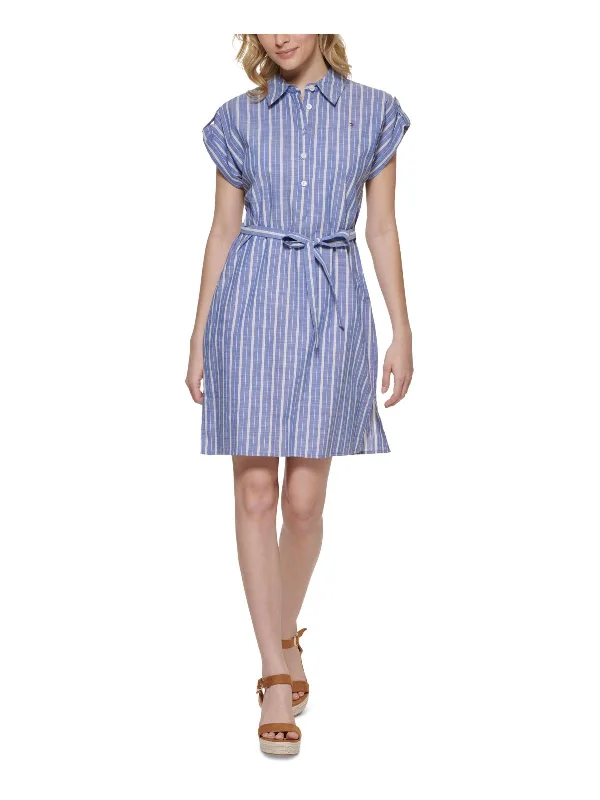The Best Prices midi dressWomens Cotton Striped Shirtdress