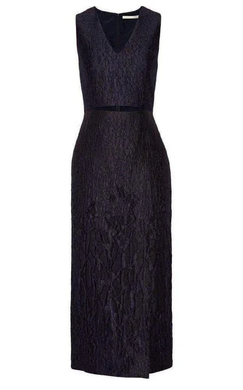 Amazing Deals long sleeve dressMidnight Blue Caviar Slit Dress