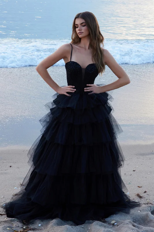 Shop and Save stylish dressNox Anabel Y1545 Long Sequin Ball Gown Formal Layered Prom Dress