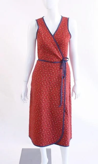 Vintage LANZ Quilted Wrap Dress