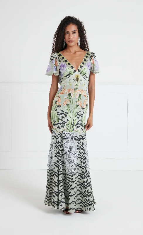 Price Cut Cleo Gown - Silt Green