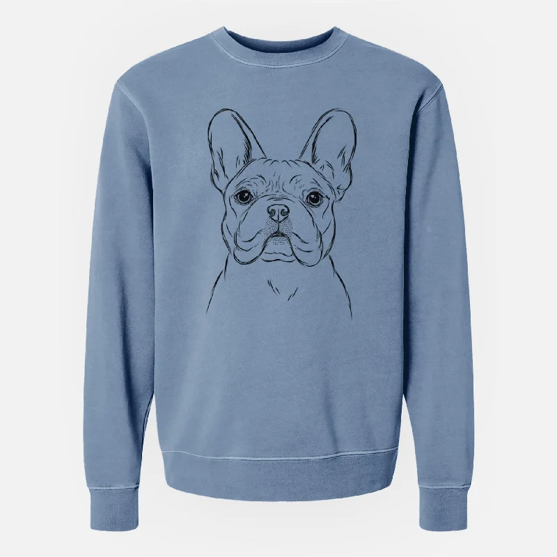 Bare Franco the French Bulldog - Unisex Pigment Dyed Crew Sweatshirt