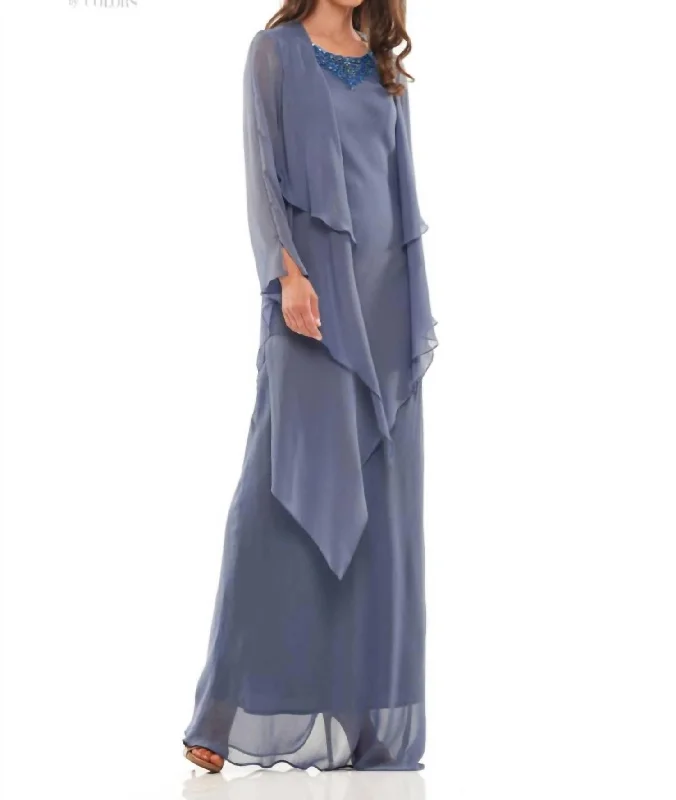Clearance Sale structured dressMv1230 In Slate Blue