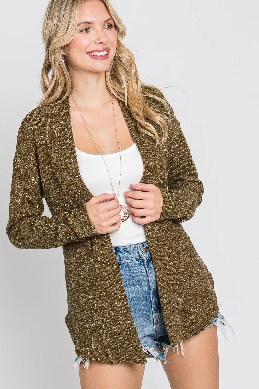 Unbeatable Prices cold weather coatOLIVE BOHO OPEN NECK LONG SLEEVES CARDIGAN SOIN2058C