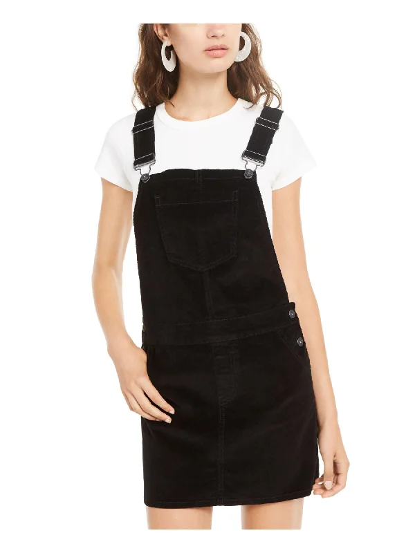 Epic Deals VANILLA STAR Womens Black Sleeveless Square Neck Micro Mini A-Line Dress