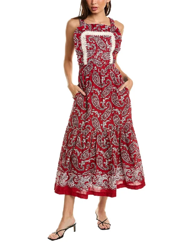 New Markdowns sleek midi dressSEA NY Theodora Paisley Print Apron Maxi Dress