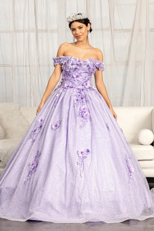 Unbeatable Prices elegant evening dressLong Off Shoulder Floral Applique Quinceanera Dress