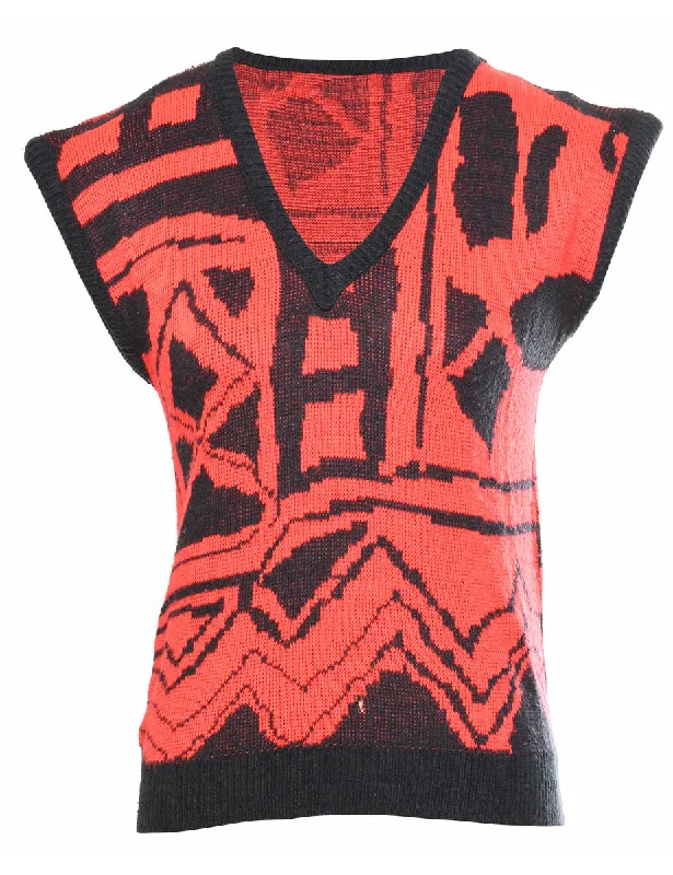 Deal of the Day chic coatPatterned Sweater Vest - S