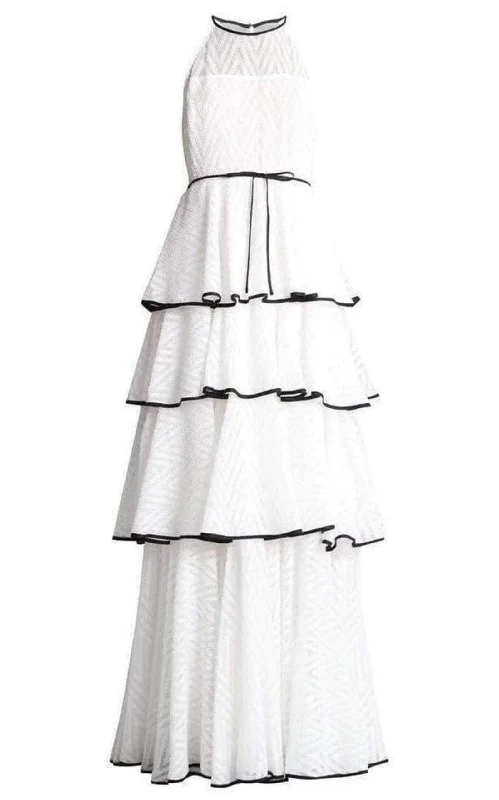 Huge Discounts relaxed fit dressWhite Tiered Chevron Gown