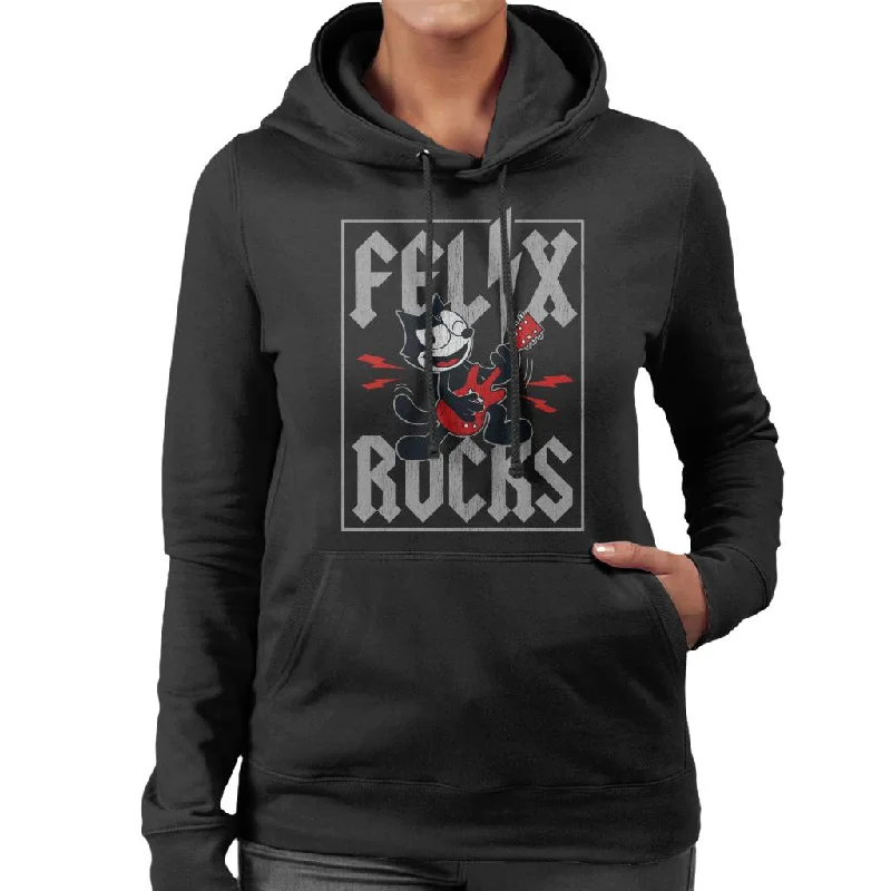 New Markdowns relaxed fit hoodieFelix The Cat The Rock Star Women's Hooded Sweatshirt New Markdowns relaxed fit hoodieFelix The Cat The Rock Star Women's Hooded Sweatshirt
