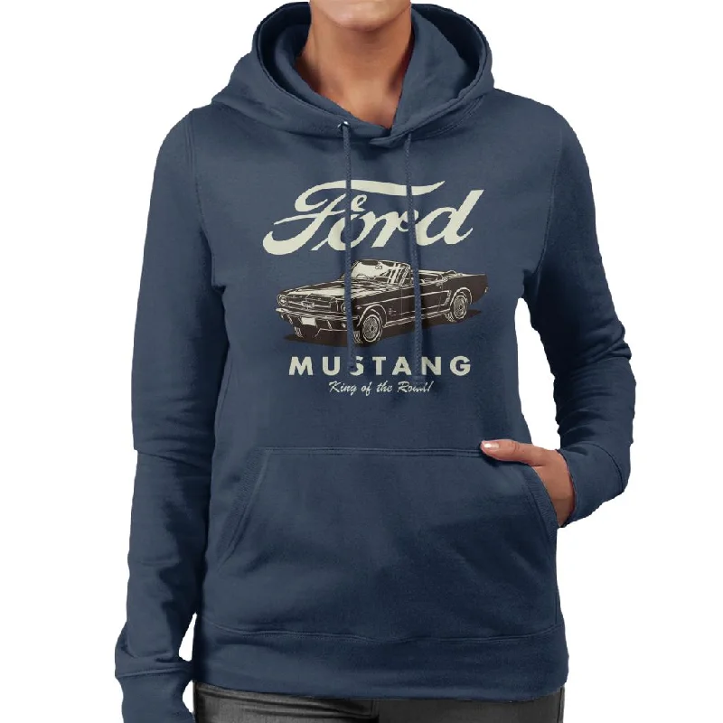 Ford Mustang Convertible King Of The Road Women's Hooded Sweatshirt