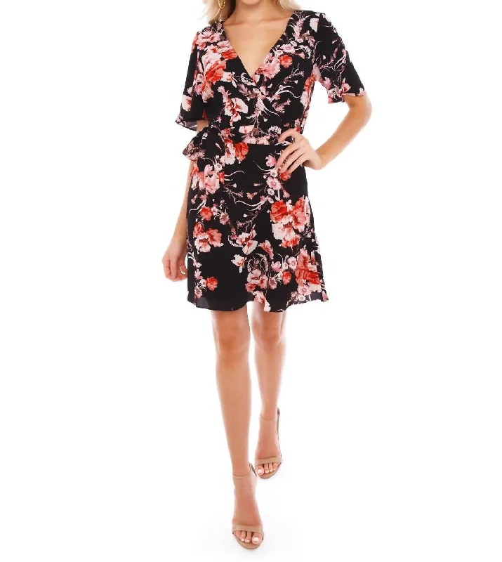 Wait Until Dark Printed Dress In Black