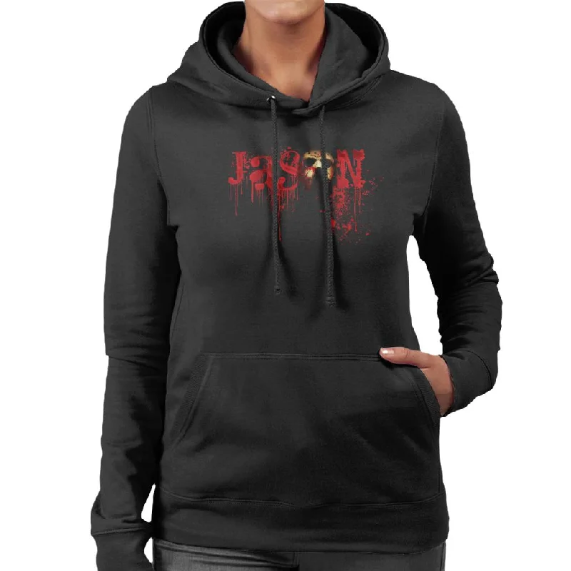 Friday 13th Jason Voorhees Crimson Logo Women's Hooded Sweatshirt