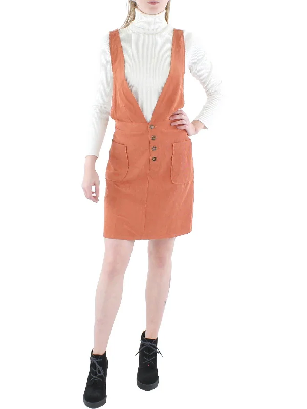 Instant Savings chic wrap dressJuniors Womens Jumper Corduroy Mini Dress
