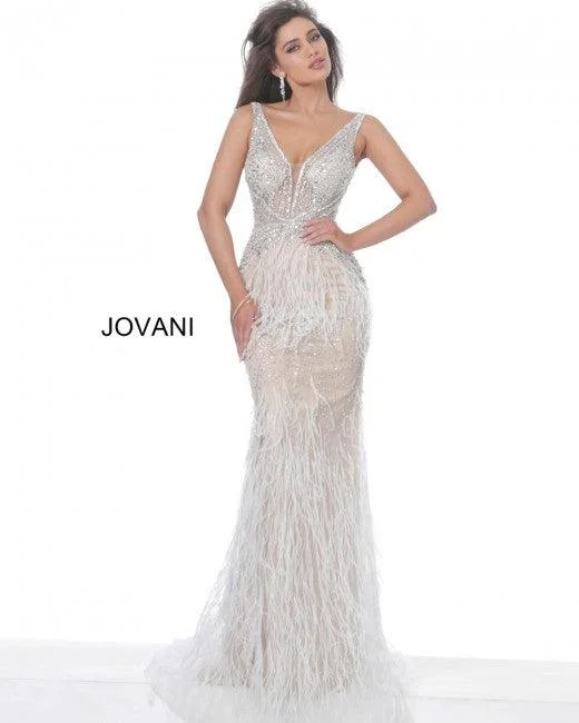 Limited Quantity floral dressJovani 03023 Off White 14 Sale