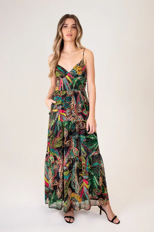 Hurry In fitted dressFLORAL MAXI DRESS