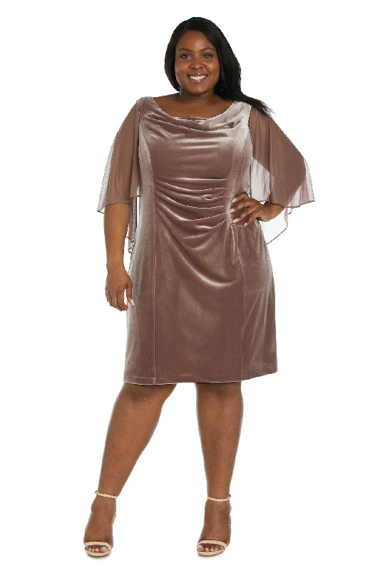 Act Fast ruffle dressR&M Richards 7457W Plus Size Short Cocktail Dress