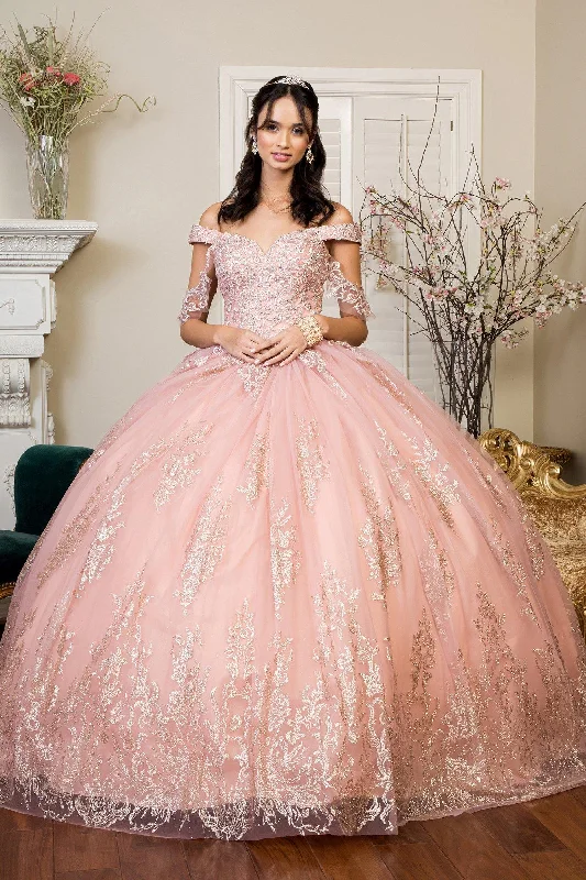 Quick Sale evening dressLong Sweet 16 Glitter Mesh Quinceanera Ball Gown
