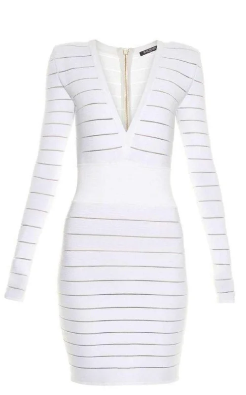 Amazing Deals elegant evening dressDeep V-Neck Knit Dress