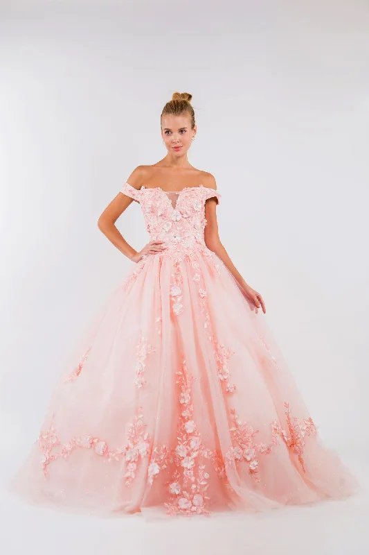 Today Only casual summer dressQuinceanera Off Shoulder Long Mesh Dress