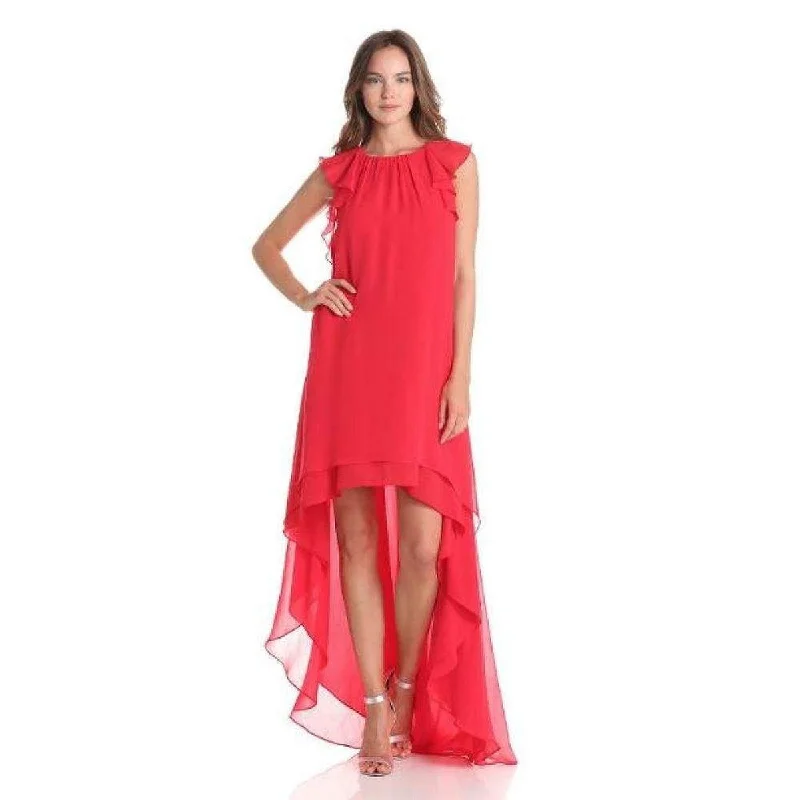 Closeout Sale pleated dressFais Long Halter Dress With High Low Hem