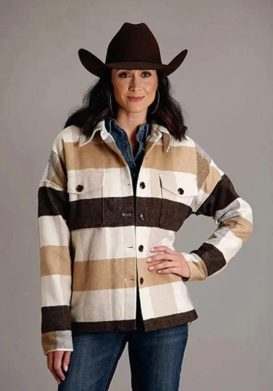 YEAR-End Sale contemporary coatStetson Earthtone Plaid - Women's Oversized Jacket