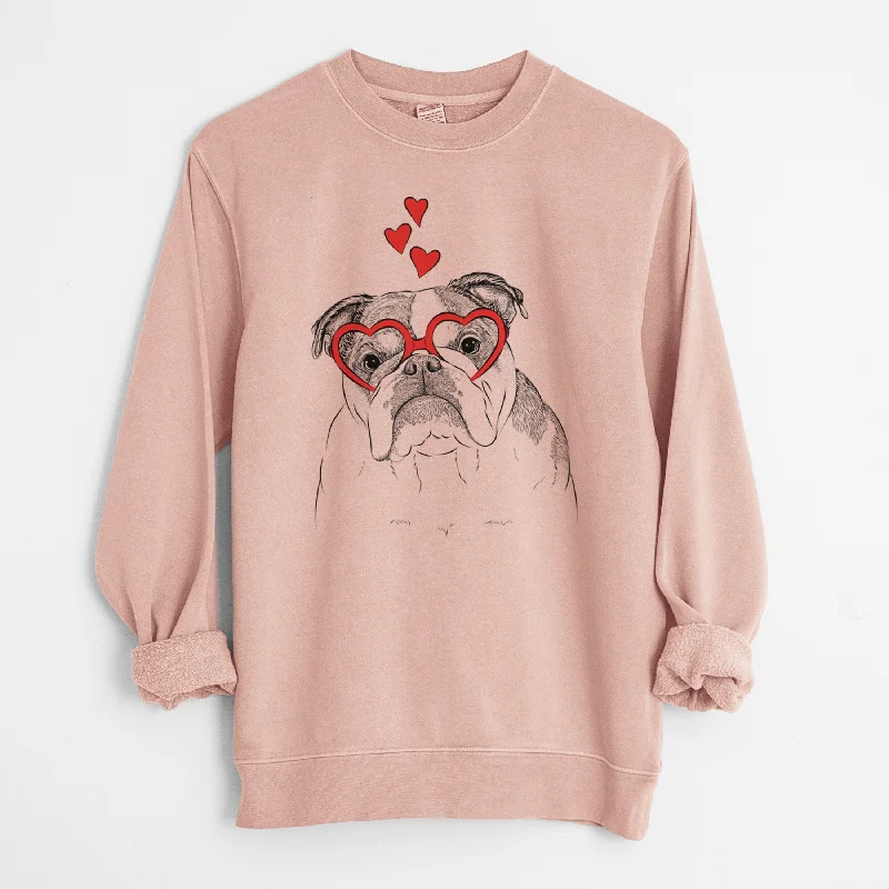 Special Price fashionable workout wearValentine Jack the English Bulldog - Unisex Pigment Dyed Crew Sweatshirt Special Price fashionable workout wearValentine Jack the English Bulldog - Unisex Pigment Dyed Crew Sweatshirt