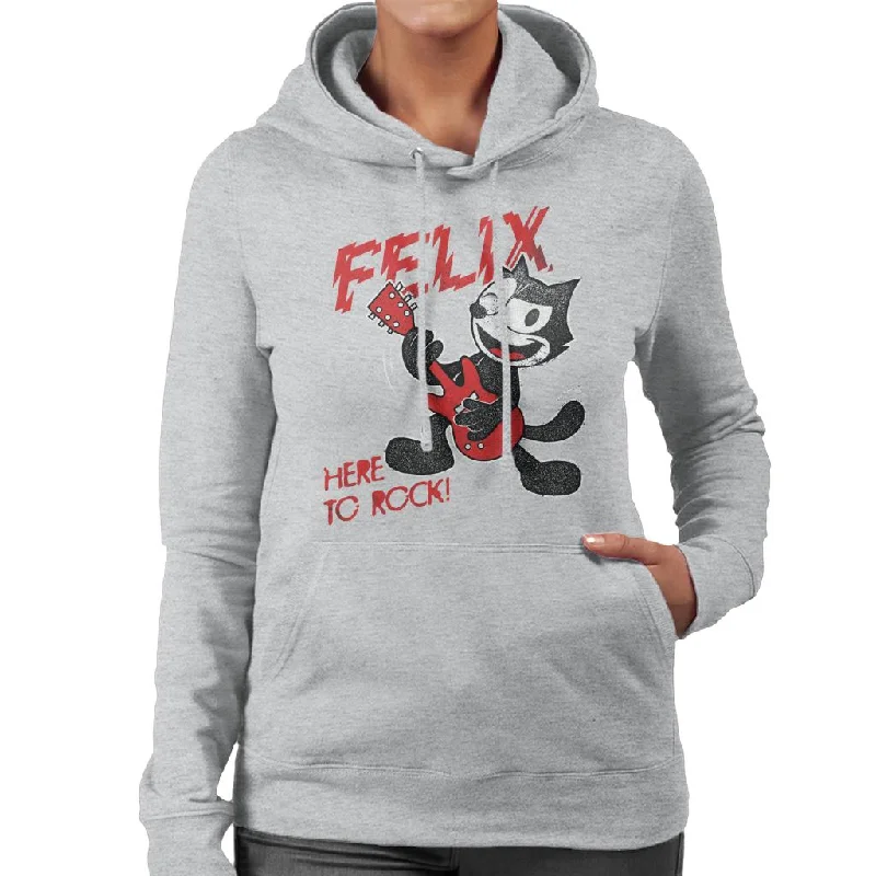 Early Access warm hooded jacketFelix The Cat Here To Rock Women's Hooded Sweatshirt