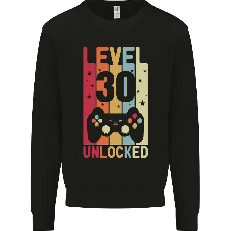 Take Advantage fashionable workout wear30th Birthday Level Up Gaming Men's Sweatshirt - 30 Year Old Gamer Jumper Take Advantage fashionable workout wear30th Birthday Level Up Gaming Men's Sweatshirt - 30 Year Old Gamer Jumper