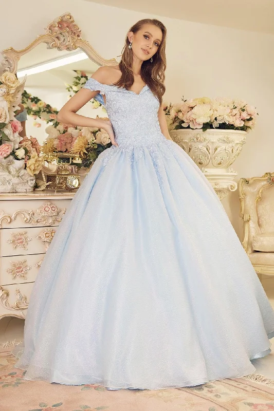 Instant Discount casual slip dressNox Anabel CU1193 Long Off Shoulder Quinceanera Dress Ball Gown