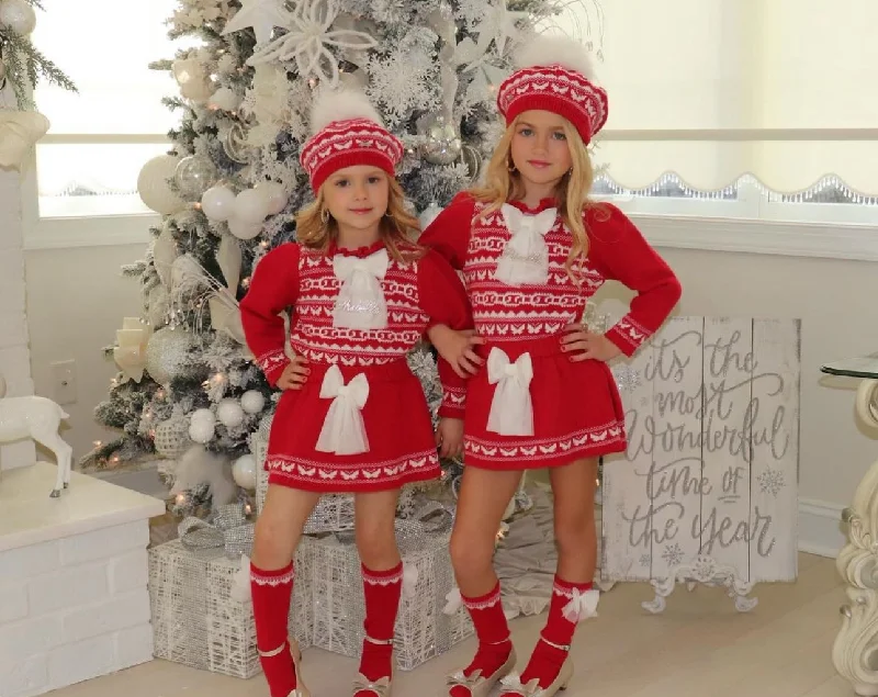 Discount Deals pleated maxi dressRahigo Girls Red Skirt Set
